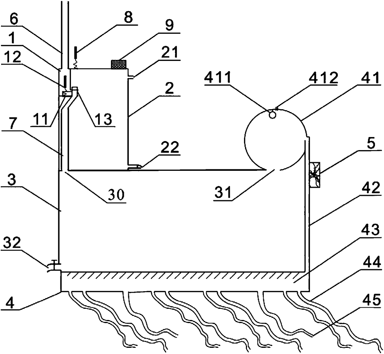 Clean seepage storage device and operation method for roof rainwater source based on the concept of sponge city