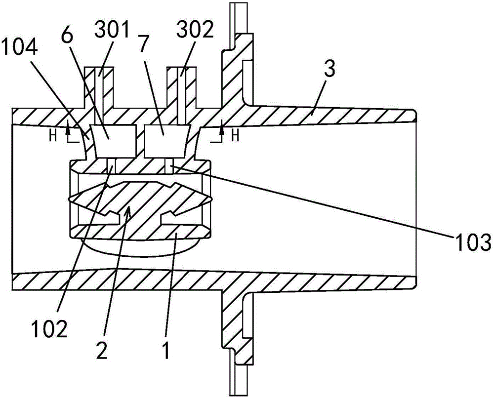 Jet type flow detection device for medical instrument