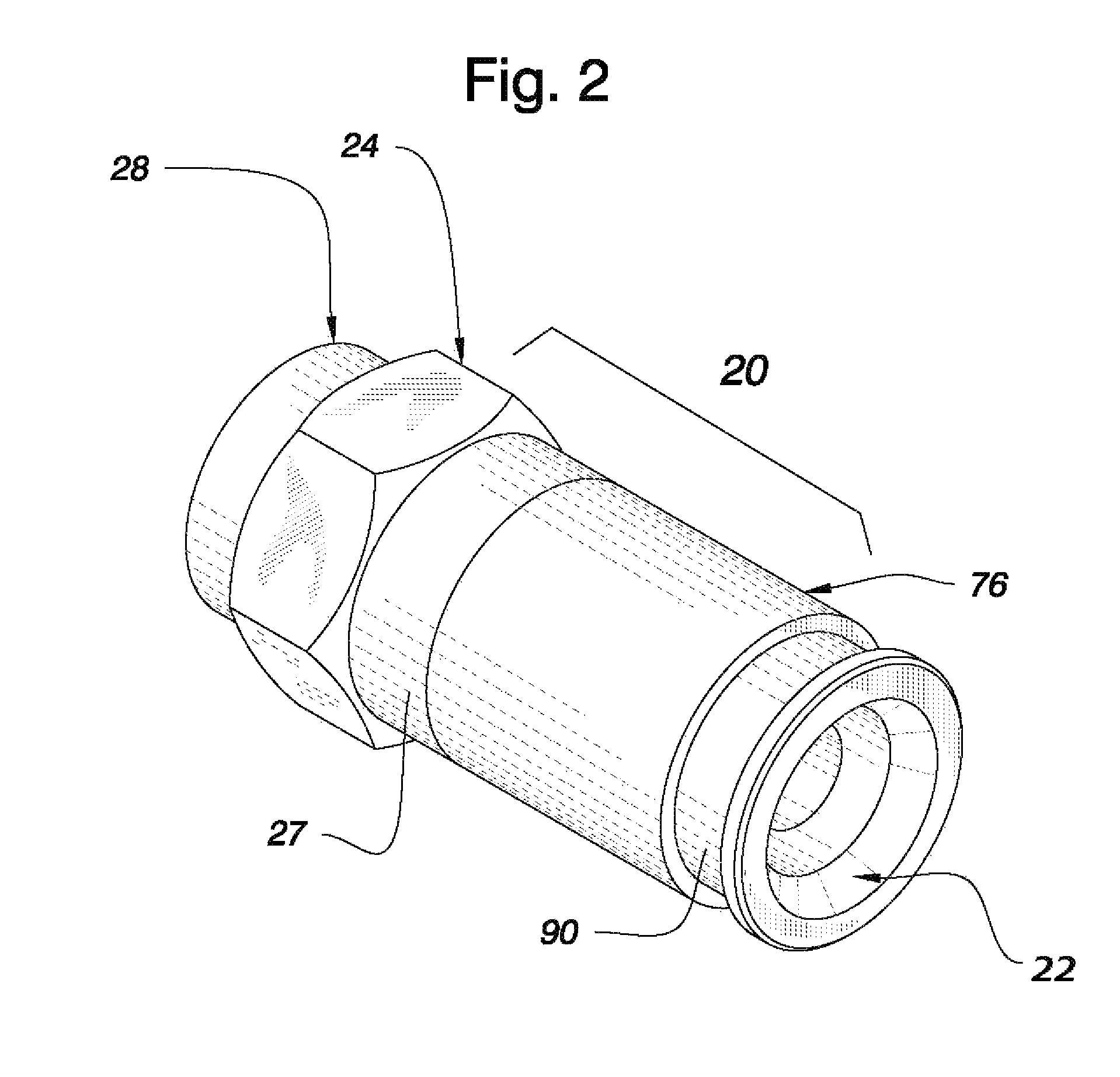 Enhanced continuity coaxial connectors with socketed nut