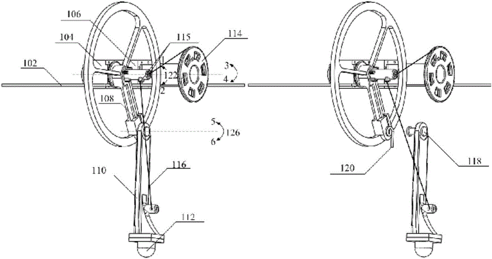 Wheel and leg mechanism for wheel and leg compound type robot and control method