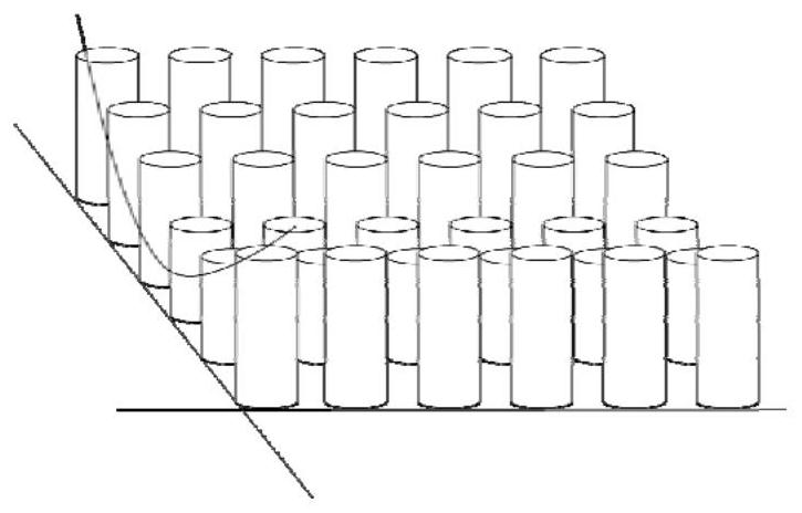 A three-dimensional printing structure, printer and printing method of a discontinuous columnar curved surface