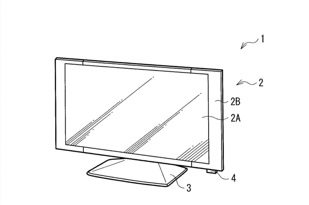 Switch device, display with switch device, and electronic unit with switch device