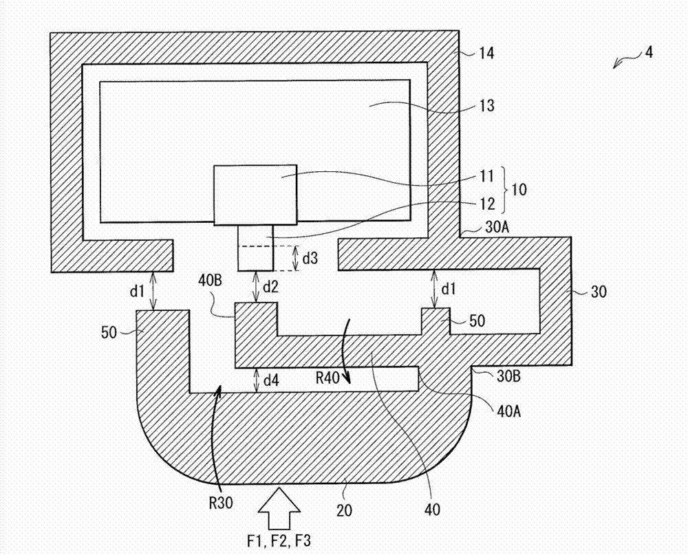 Switch device, display with switch device, and electronic unit with switch device