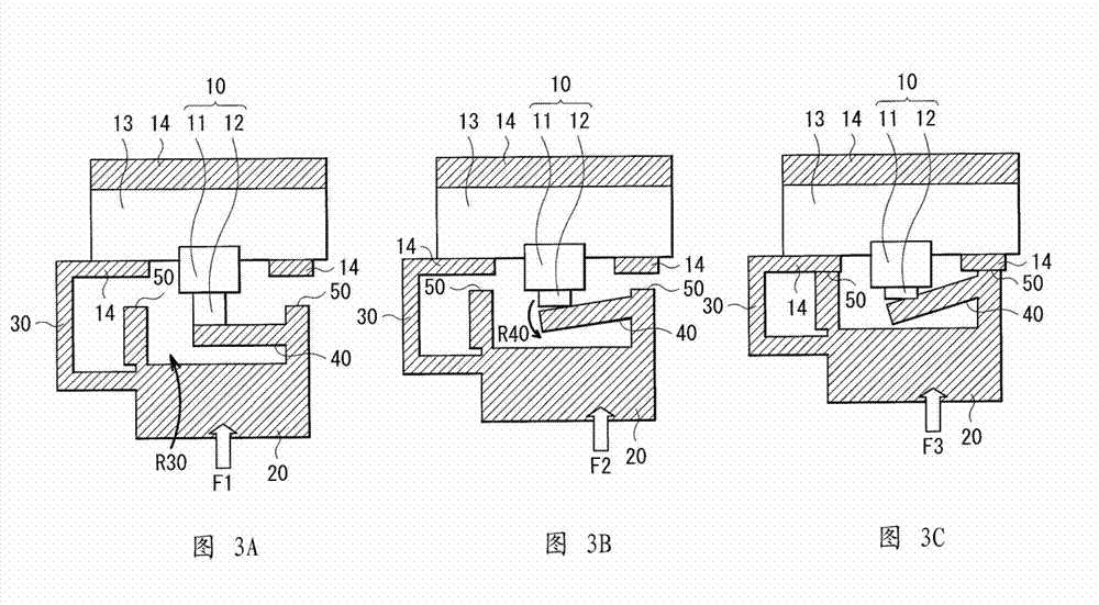 Switch device, display with switch device, and electronic unit with switch device