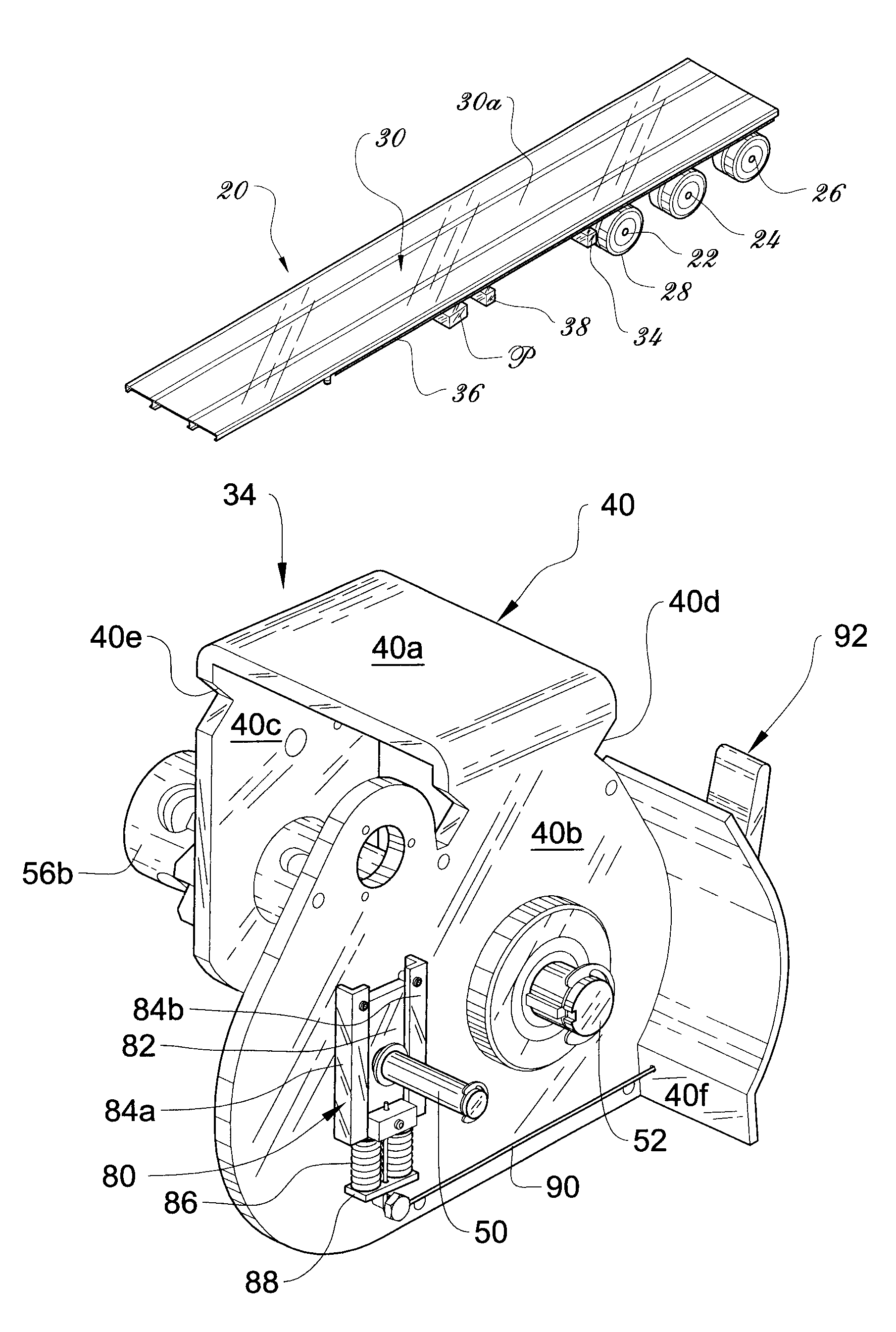 Clutch controled load-securing strap tensioning system for trailer