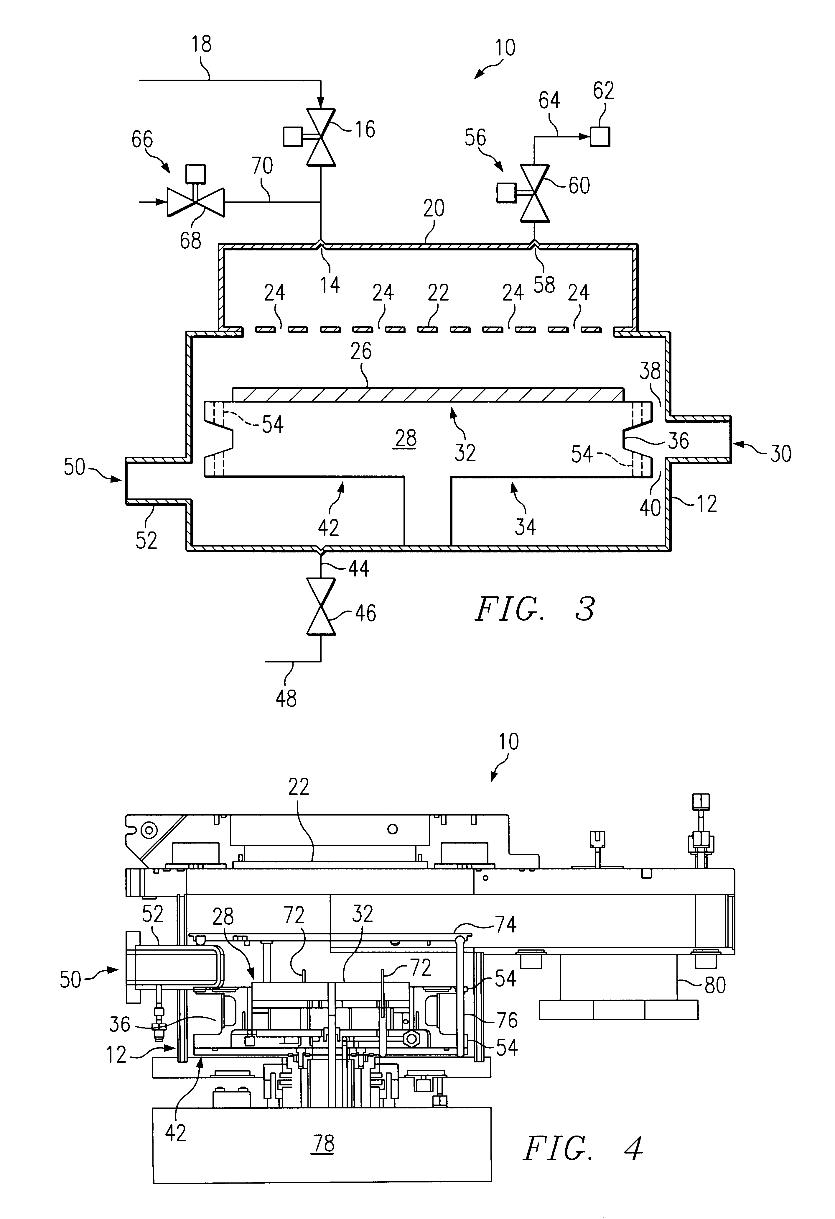 System for fabricating a device on a substrate with a process gas