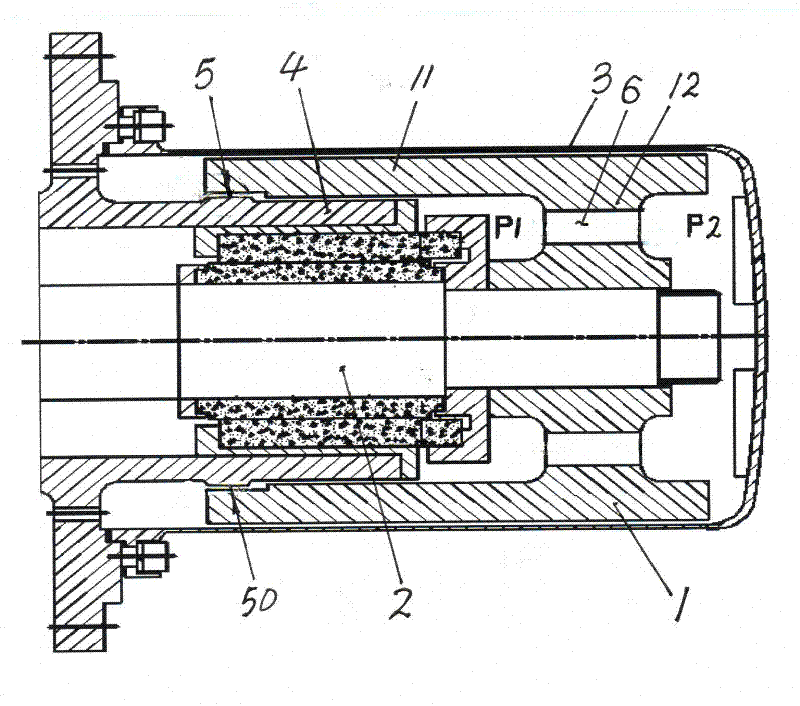 Axial force balancing mechanism of internal magnetic rotor of magnetic pump