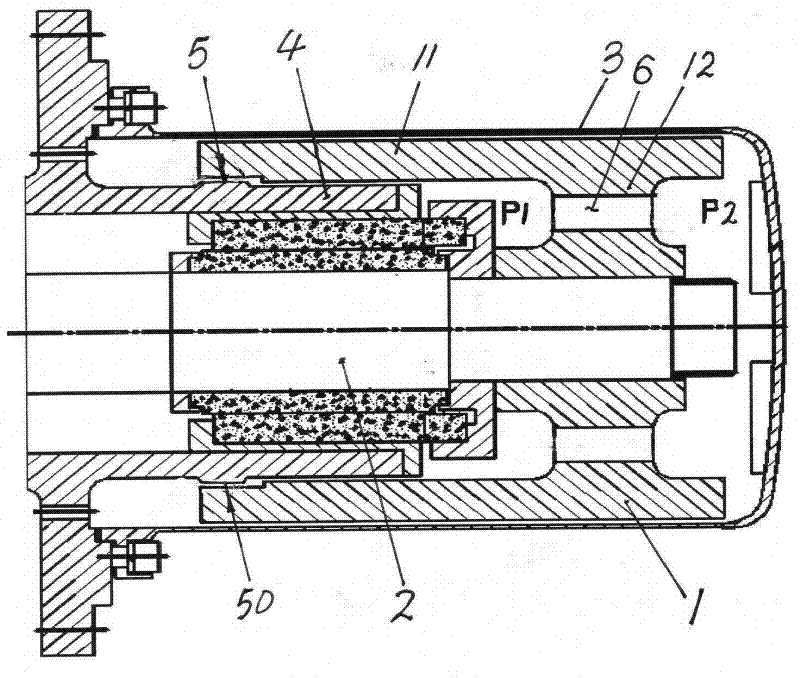 Axial force balancing mechanism of internal magnetic rotor of magnetic pump