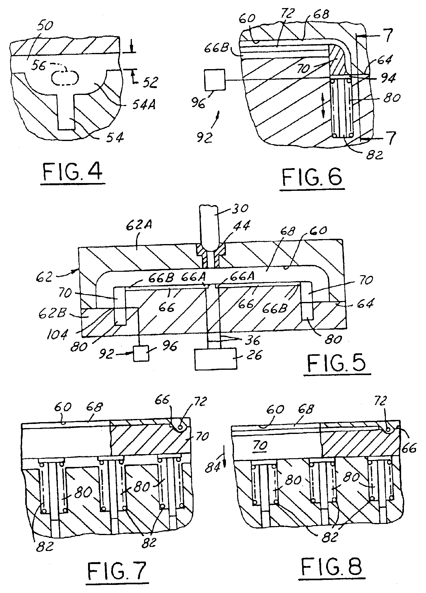 Plastic injection molding with moveable insert members