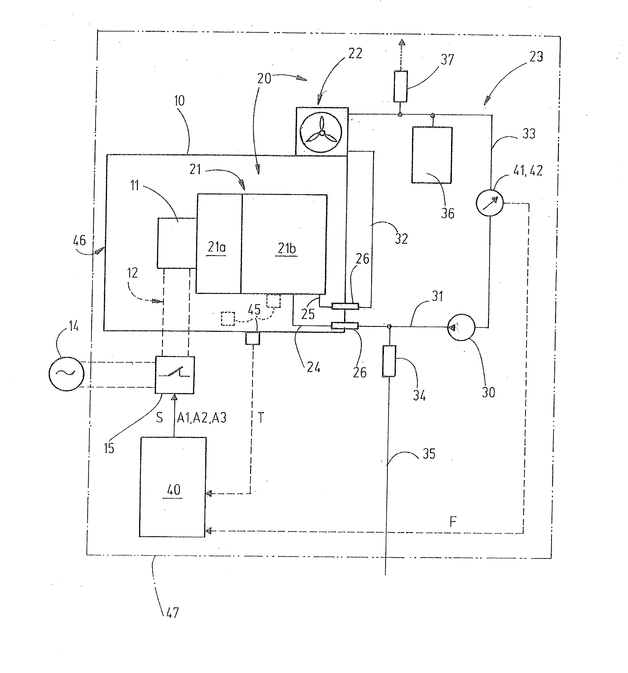 Pressure-tight encapsulated housing with cooling device