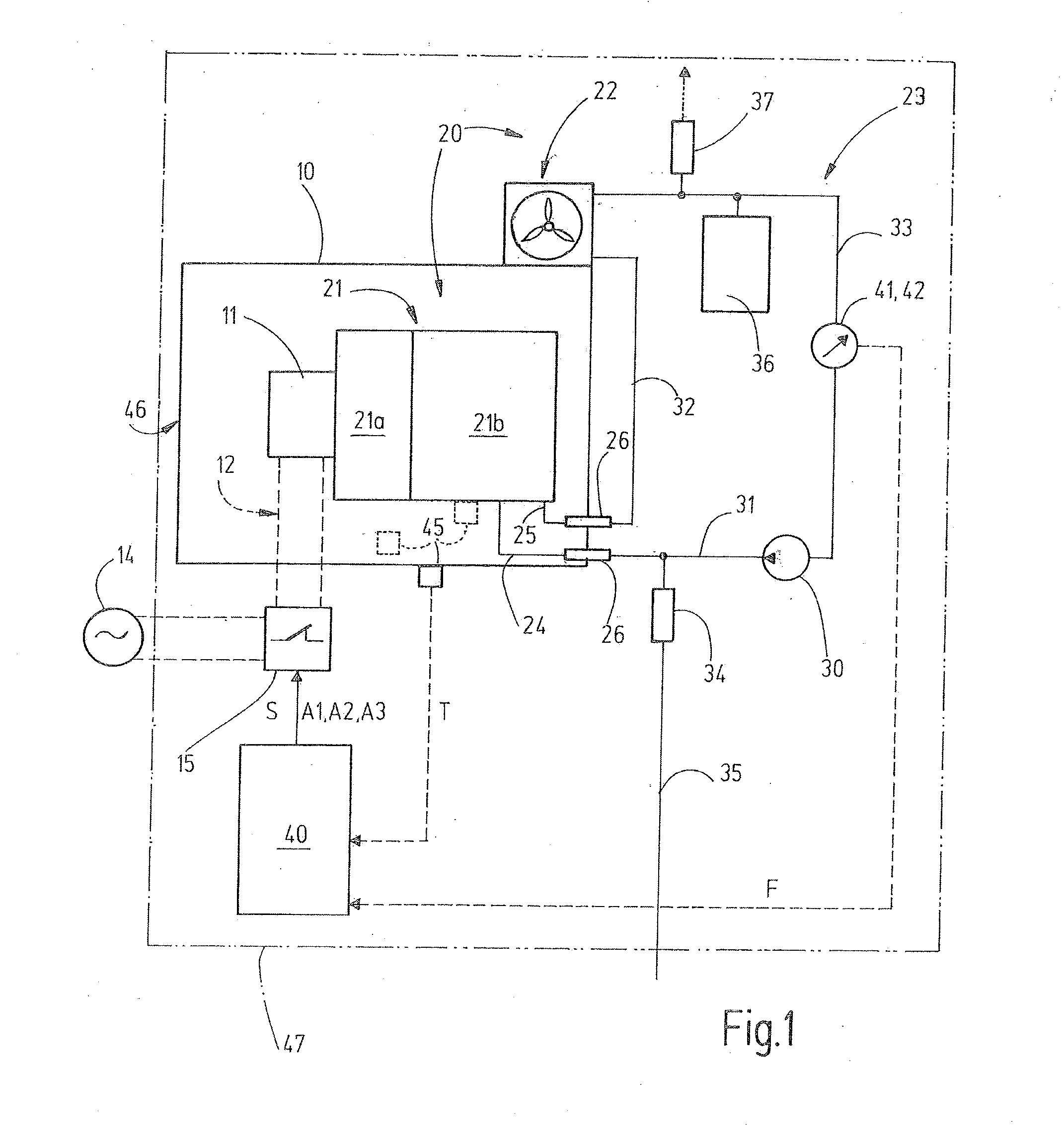 Pressure-tight encapsulated housing with cooling device