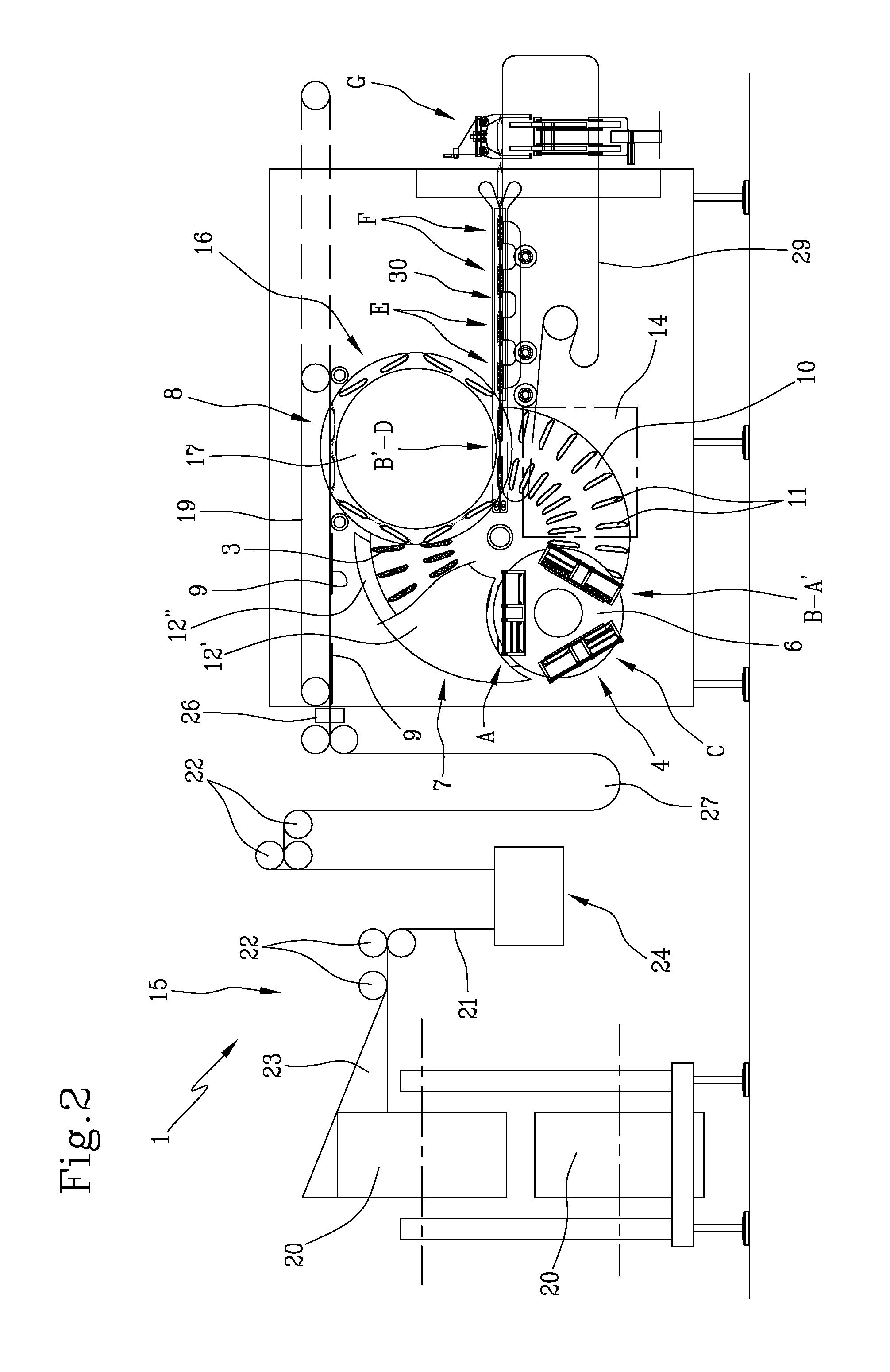 Machine and method for packaging fiber material