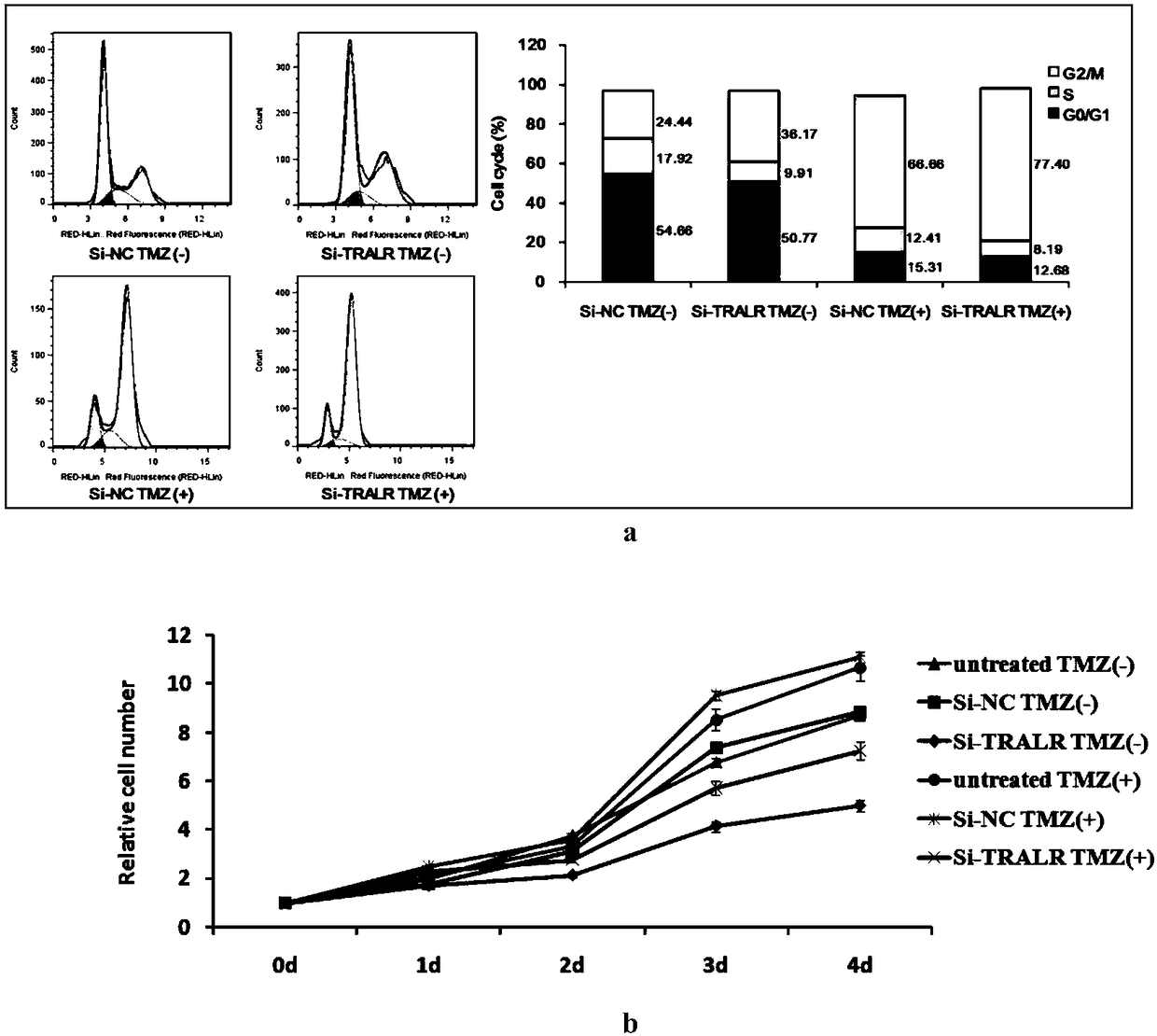 Application of lncRNA TRALR (long-chain non-coding RNA TRALR)