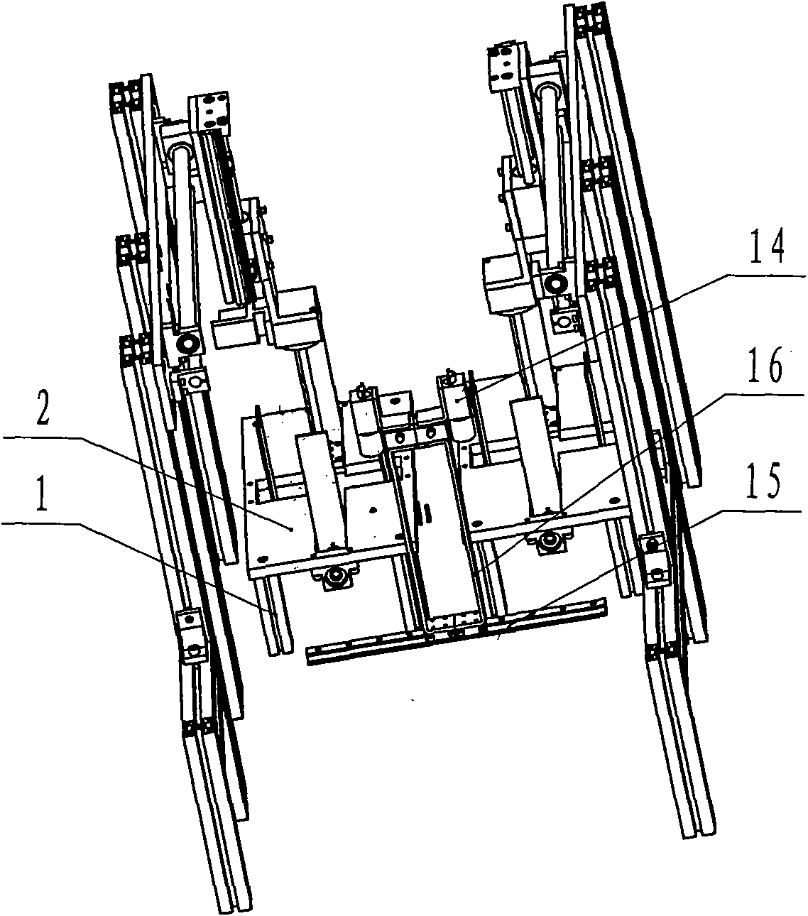 Electrode piece loading device for power lithium battery