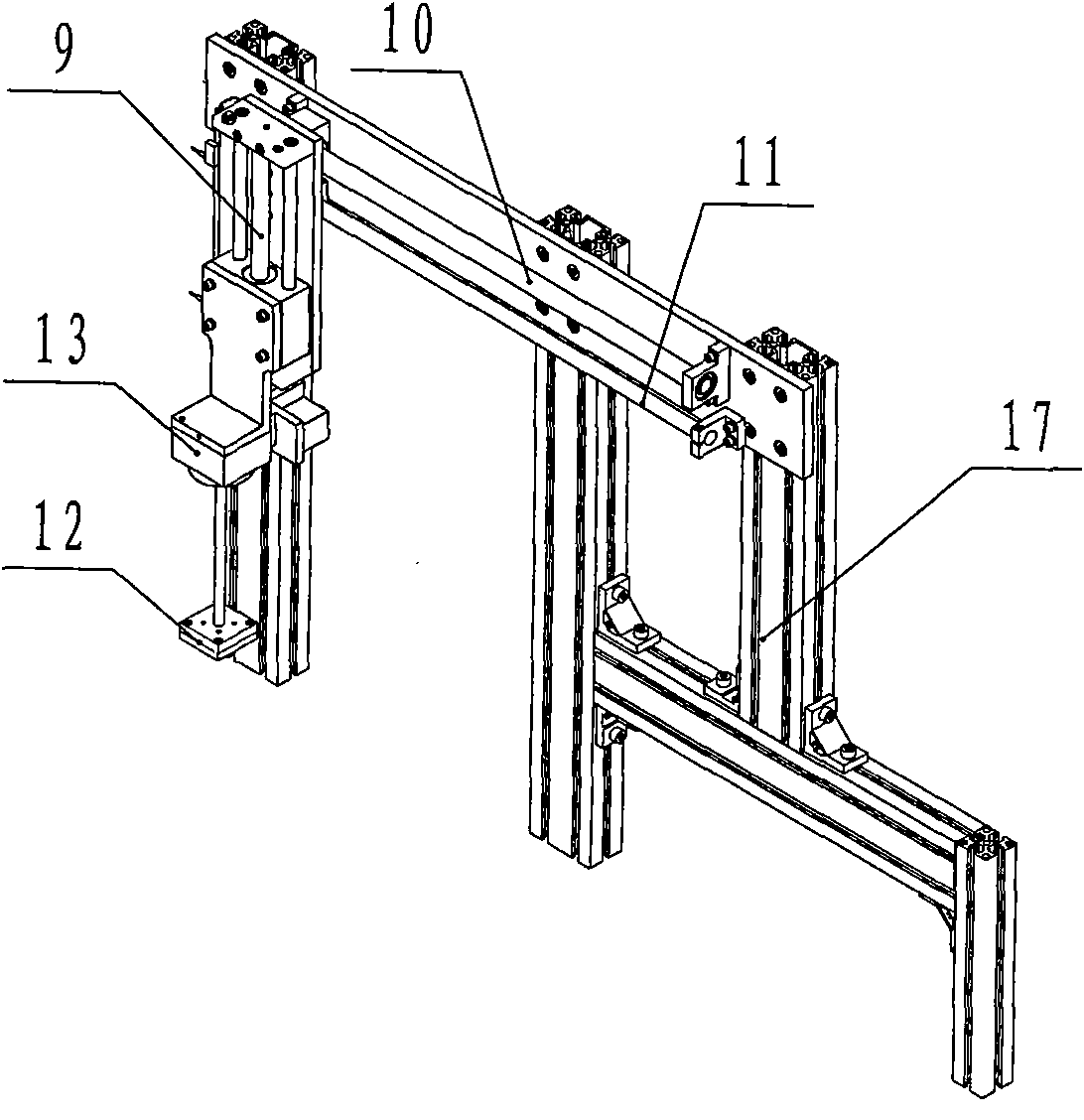Electrode piece loading device for power lithium battery