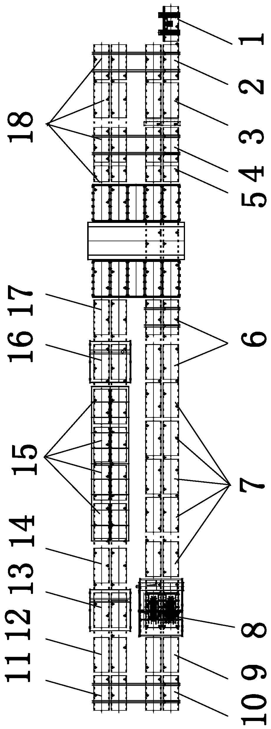 Arrangement method for double circulation process of interior wallboard member production line