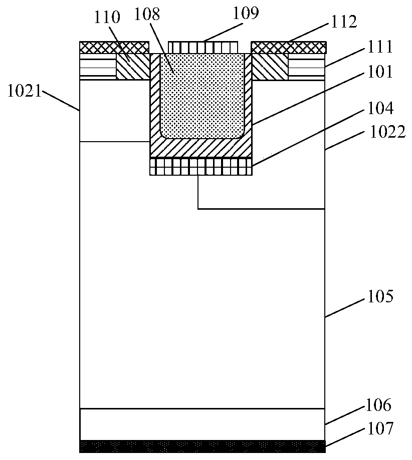 MOSFET device with silicon carbide single-side deep L-shaped base region structure and preparation method of MOSFET device