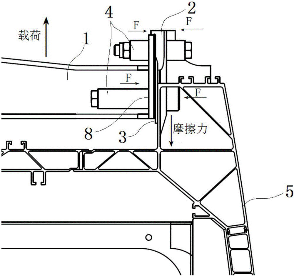 Suspension type monorail vehicle body and cross beam connection structure and suspension type monorail vehicle