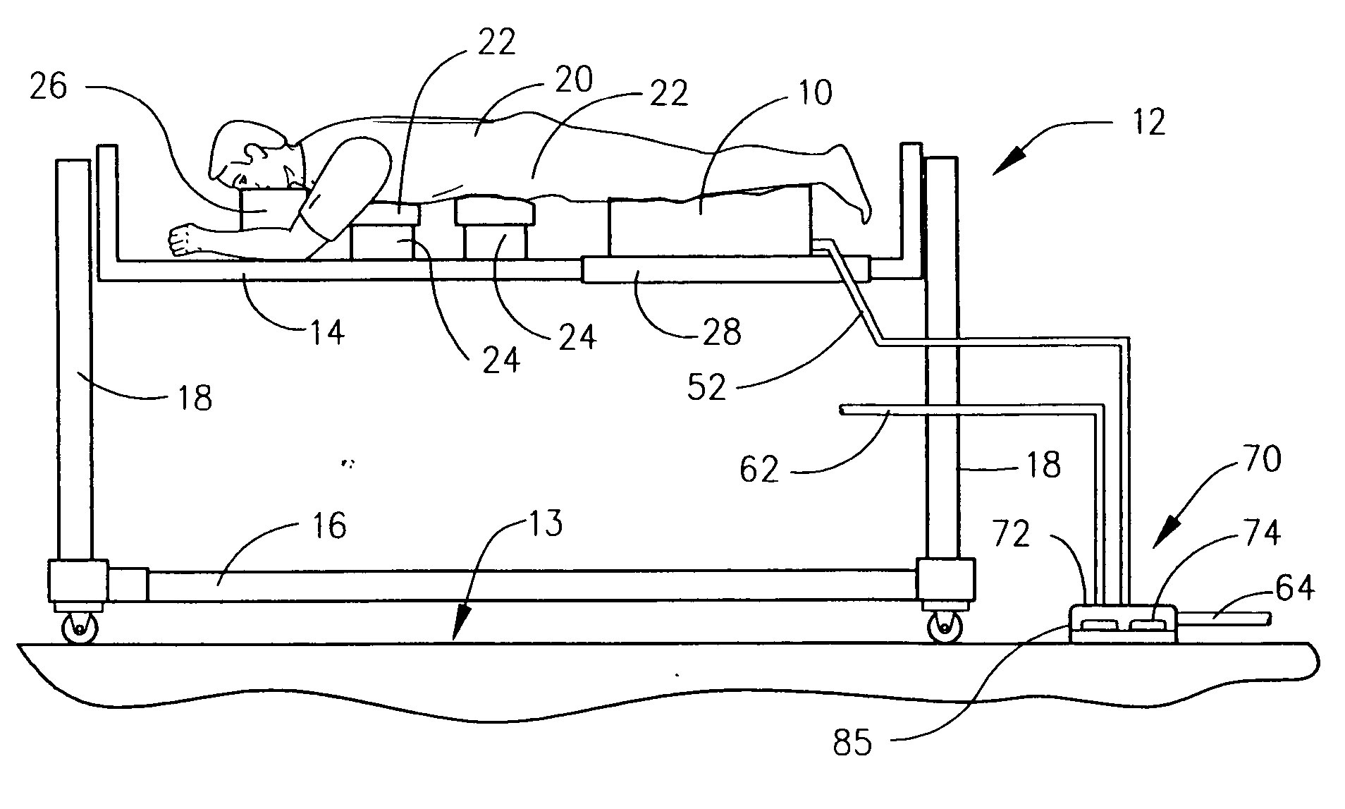 Inflatable cushion apparatus for use in surgical procedures and surgical method utilizing the same