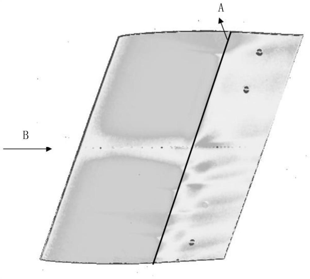 Laminar flow wing transition position measurement image processing method based on temperature-sensitive paint technology