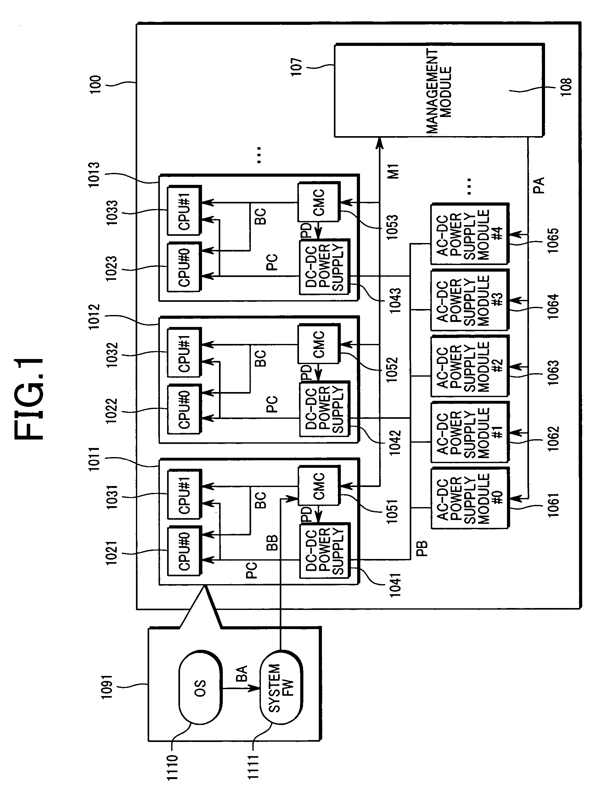 Multiple computer equipment and management method for determining number of AC-DC power modules to be operated by calculating power consumption based upon system information