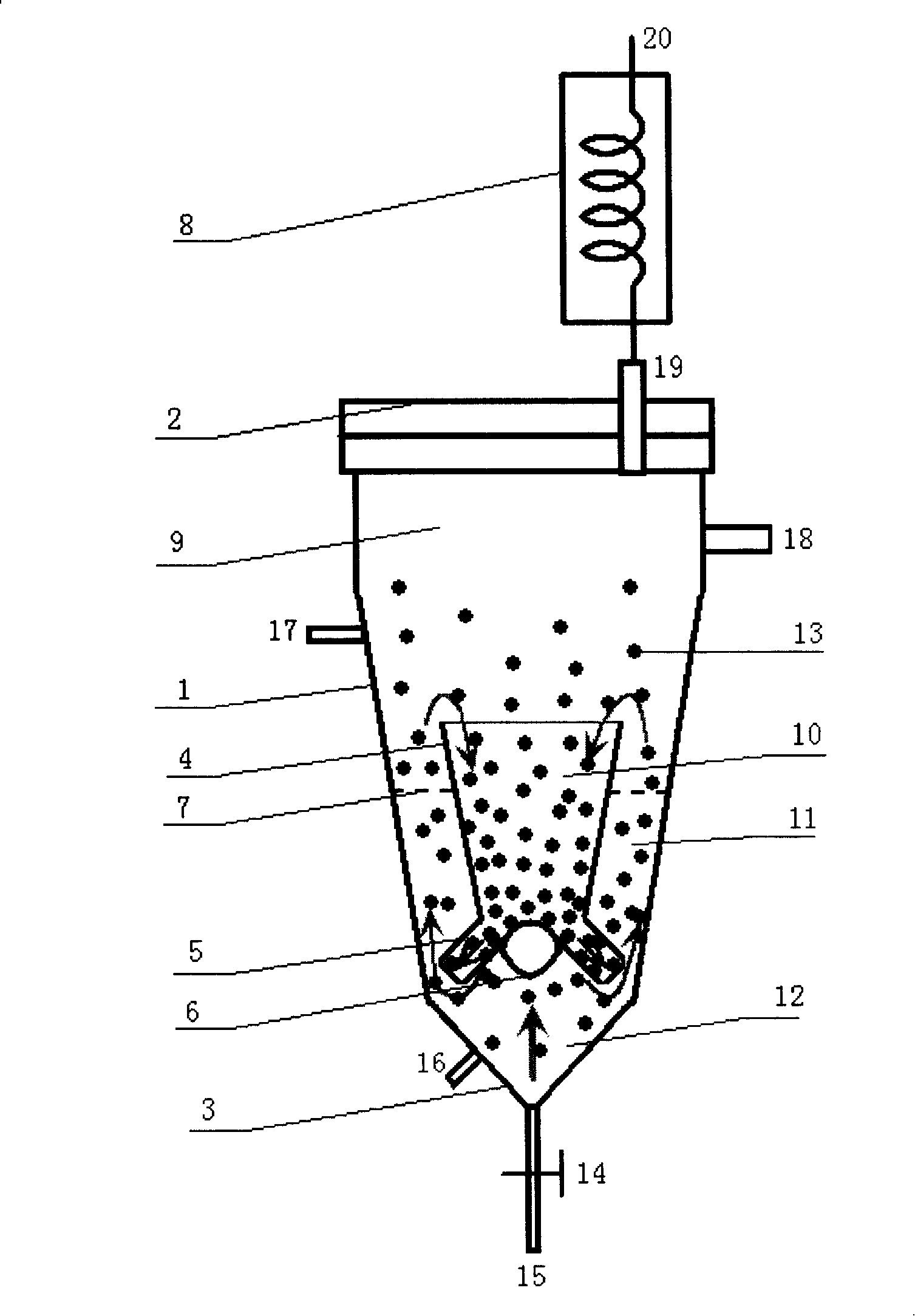 Fixation cell (or enzyme) internal circulation fluidized bed reactor and application thereof in organic phase biological catalysis