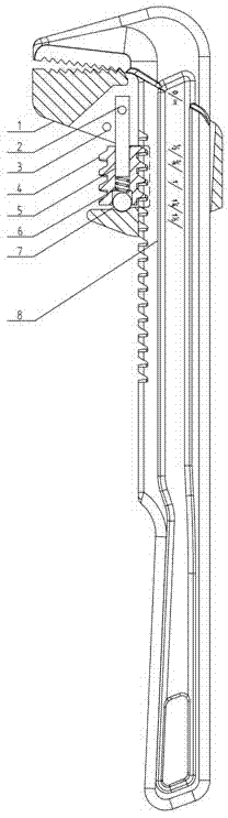 Pipe wrench with openness capable of being quickly adjusted