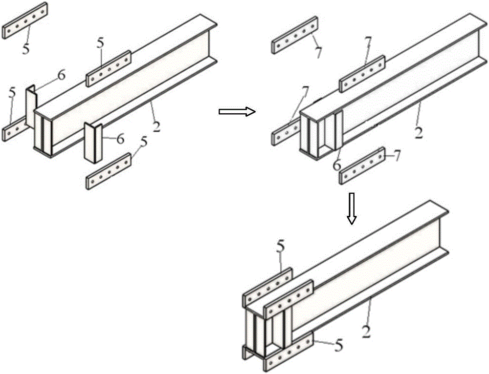 Double-side-plate joint in bolted connection and assembling method