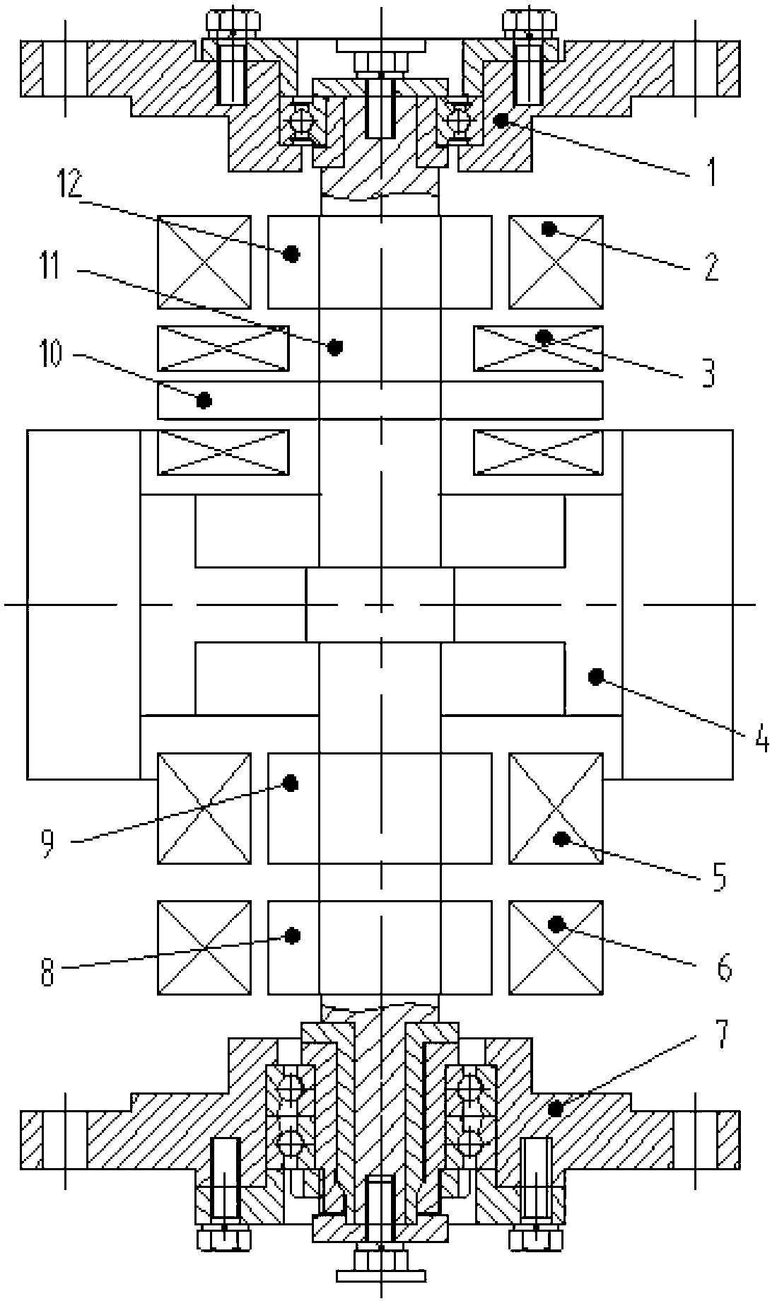 Auxiliary support for vertical magnetic suspension flywheel rotor