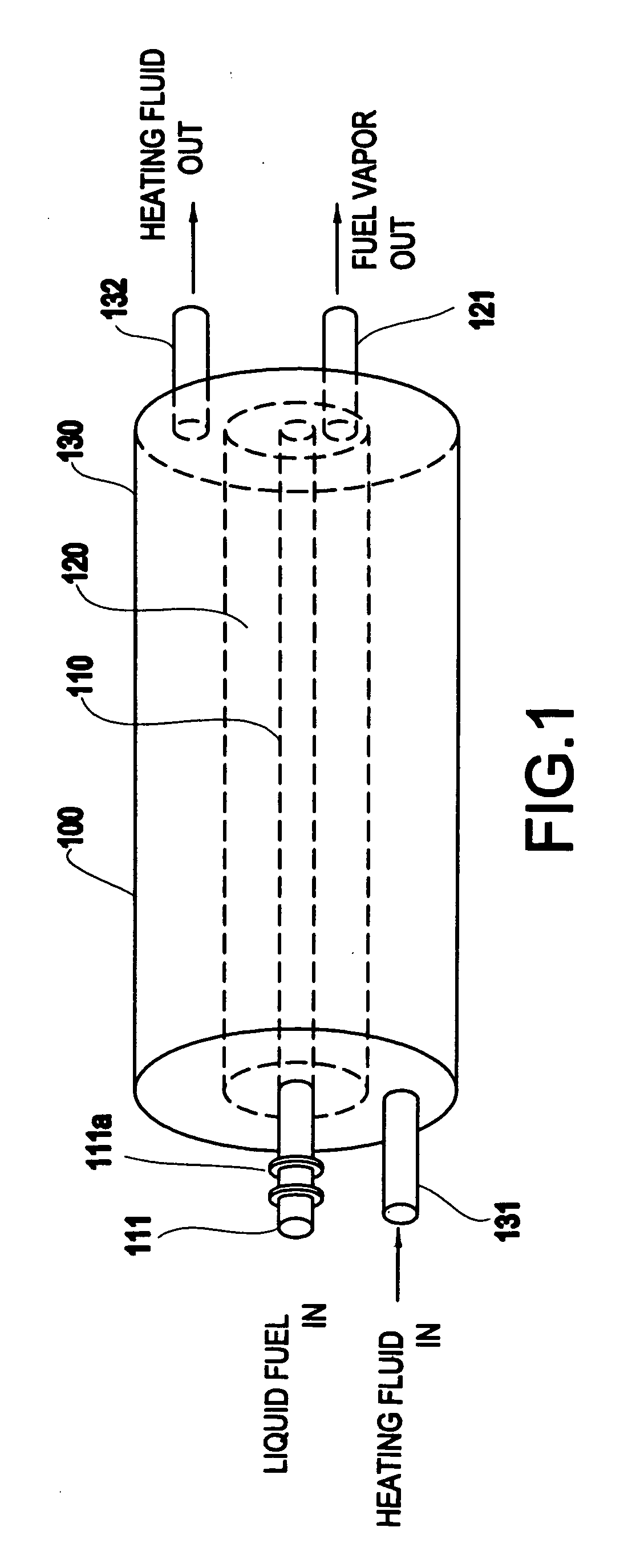 Fuel vaporizer, method of installing the vaporizer, and fuel vaporizer system and method of controlling the system