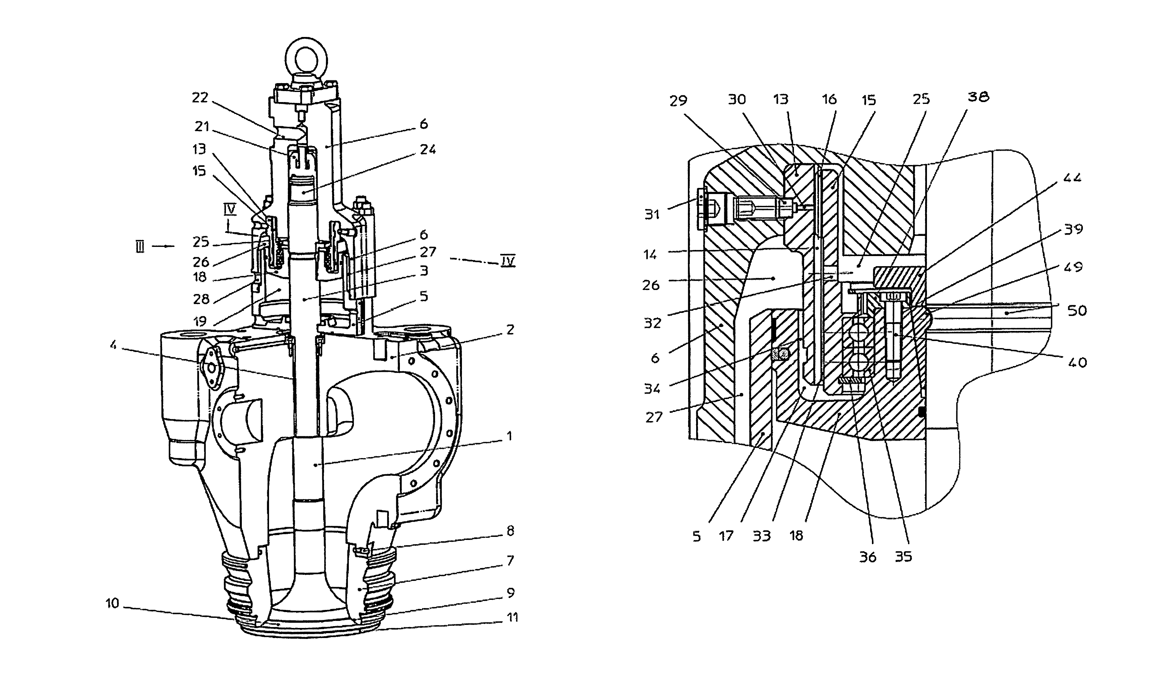 Valve rotating mechanism for exhaust valves, especially of marine diesel engines