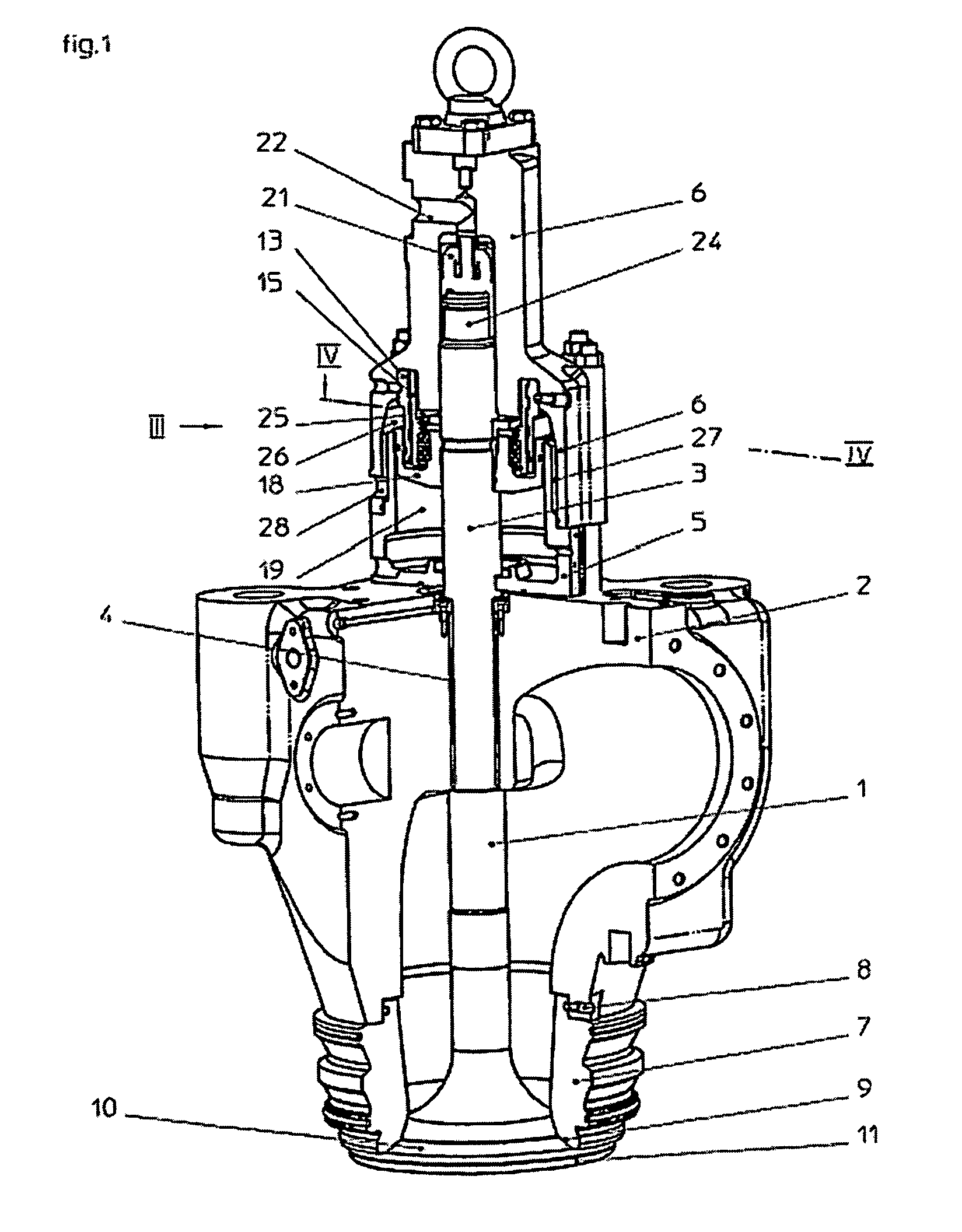 Valve rotating mechanism for exhaust valves, especially of marine diesel engines