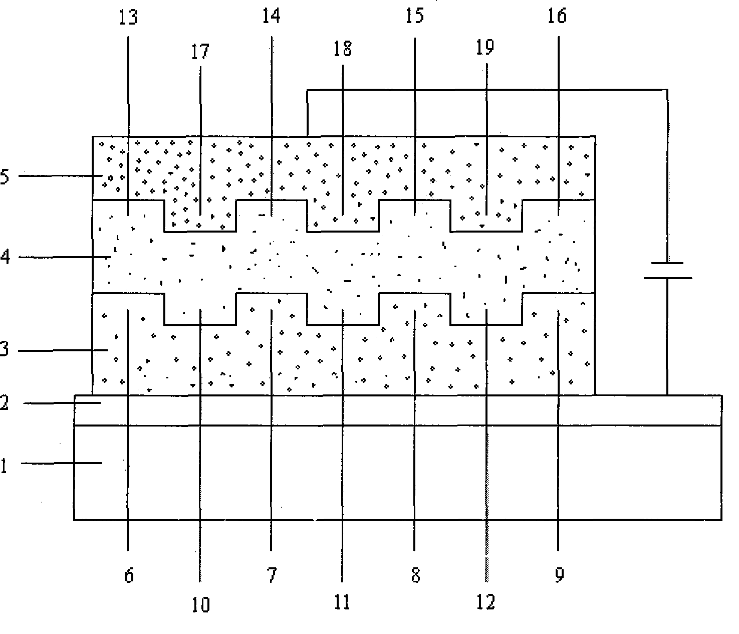 Green light diode with interpenetration interaction structure and method of manufacturing the same