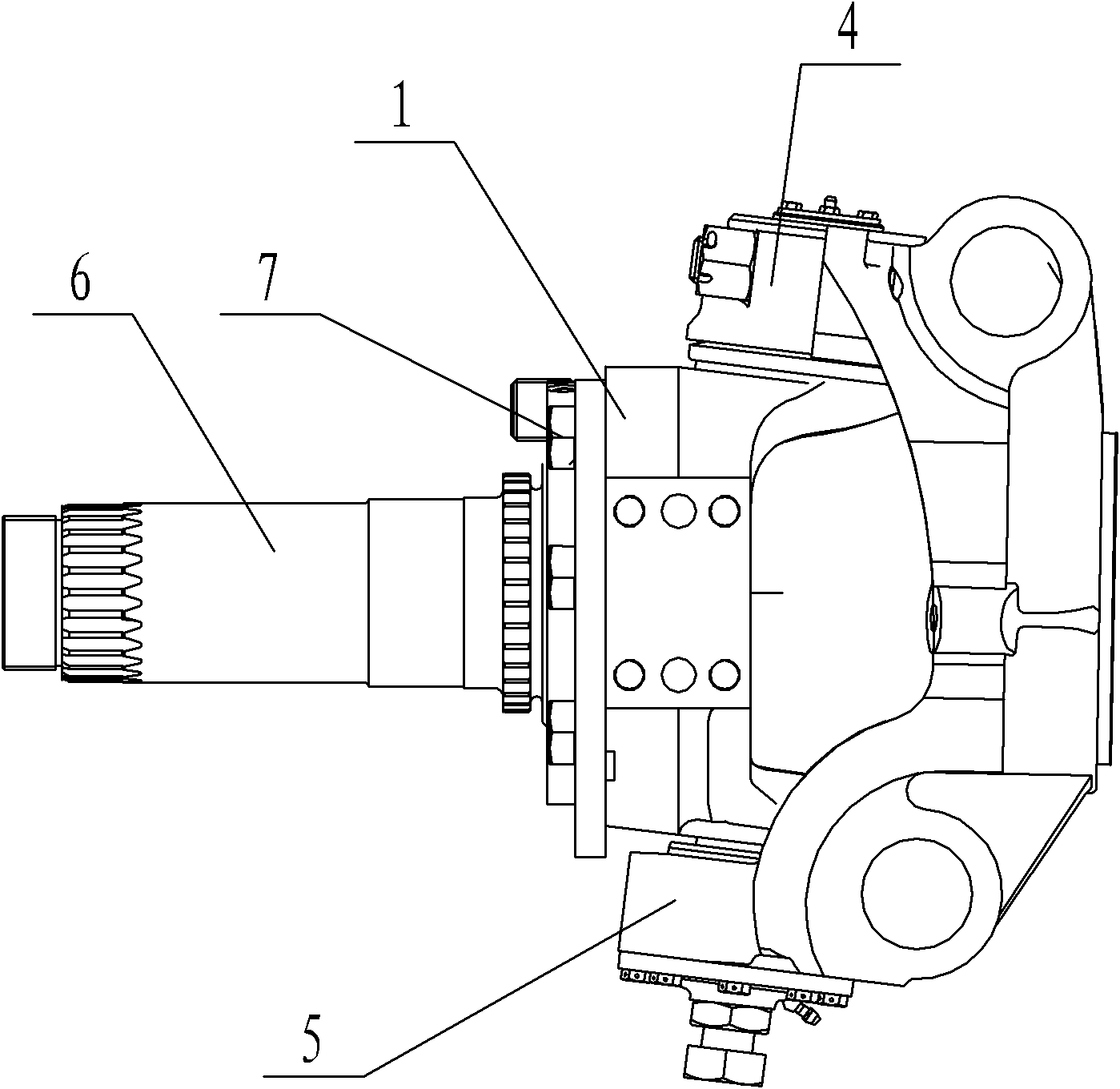 Novel front axle steering knuckle assembly device