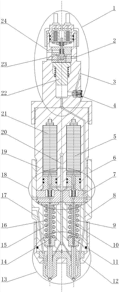 Supercharged and non-supercharged combined dual piezoelectric gas injection device