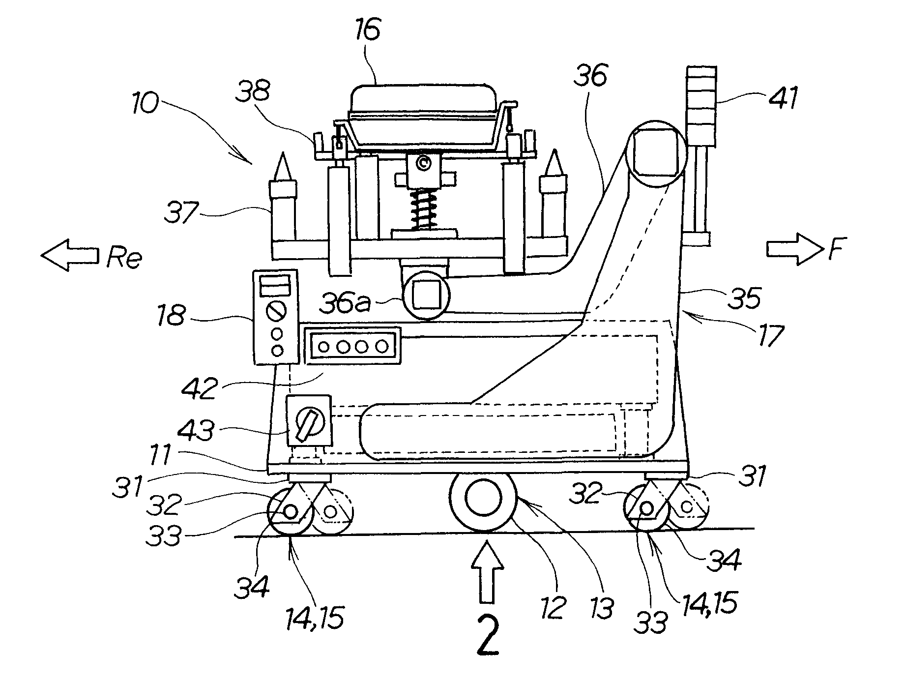Travel control method for self-propelled carriage