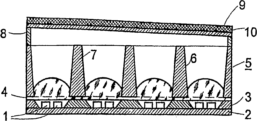 Device for producing a bundled light flux