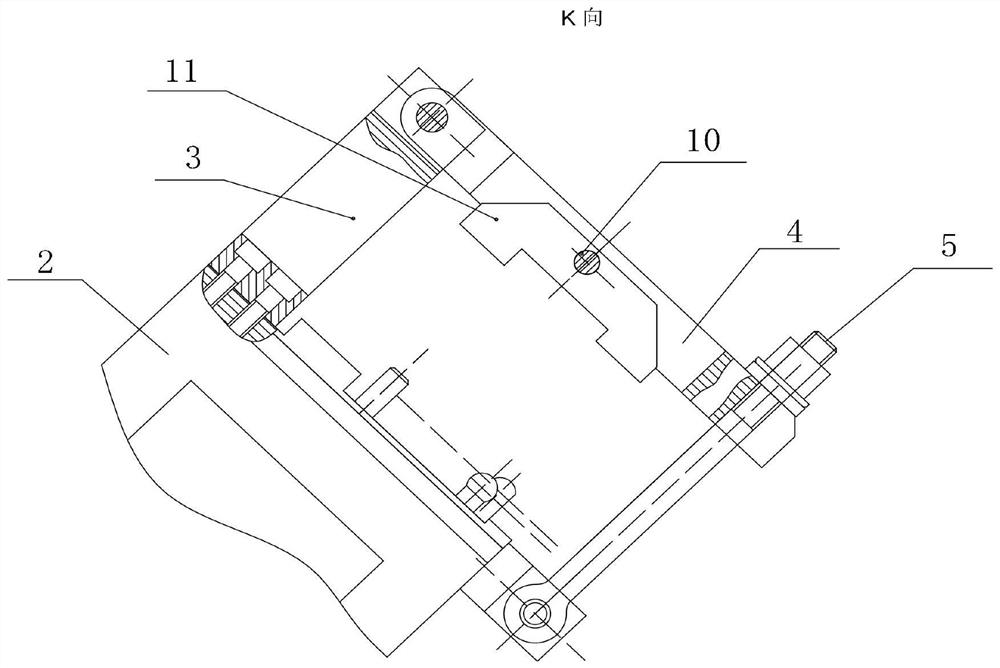 Turbine blade dihedral angle chord width machining device and machining method