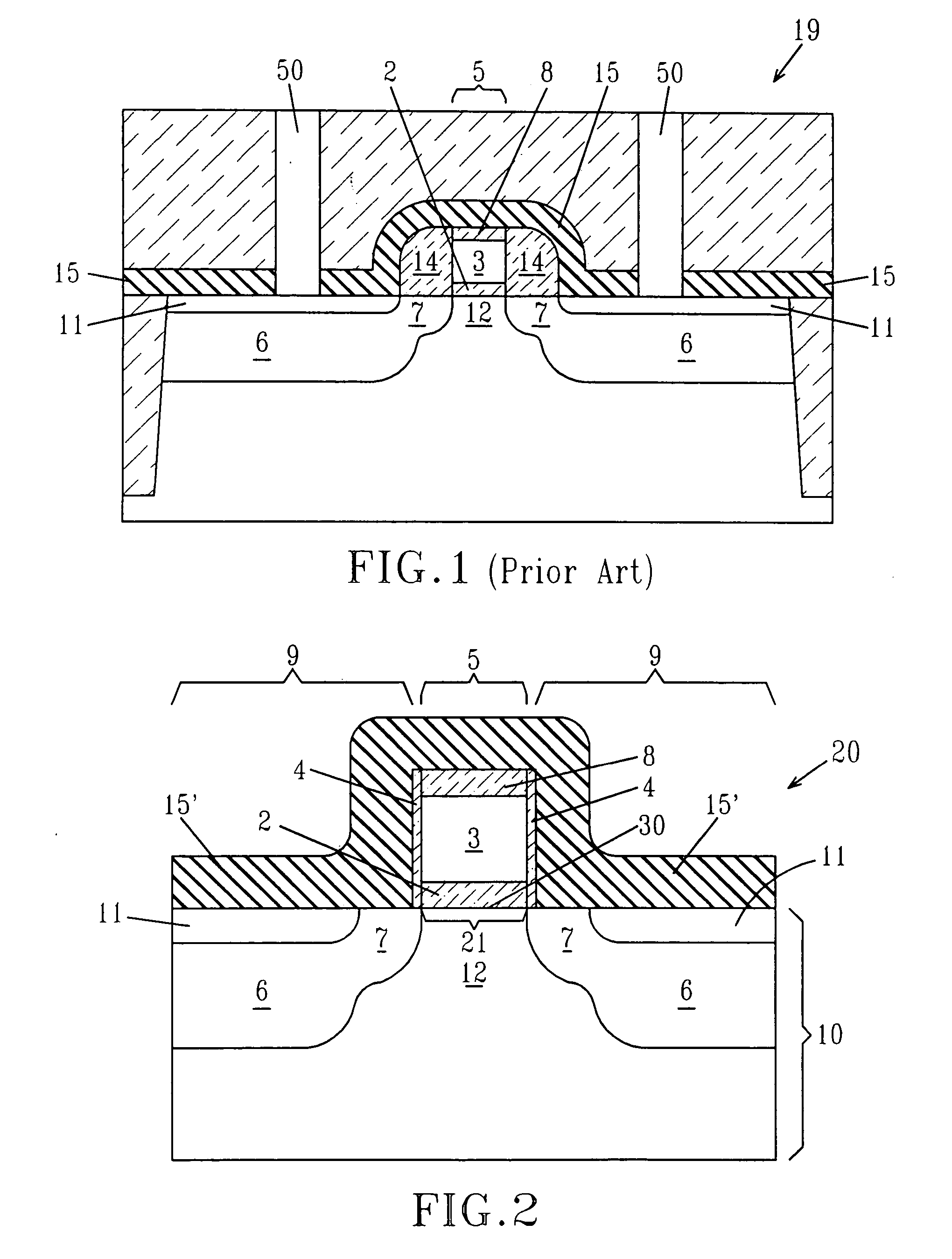 MOSFET structure with high mechanical stress in the channel