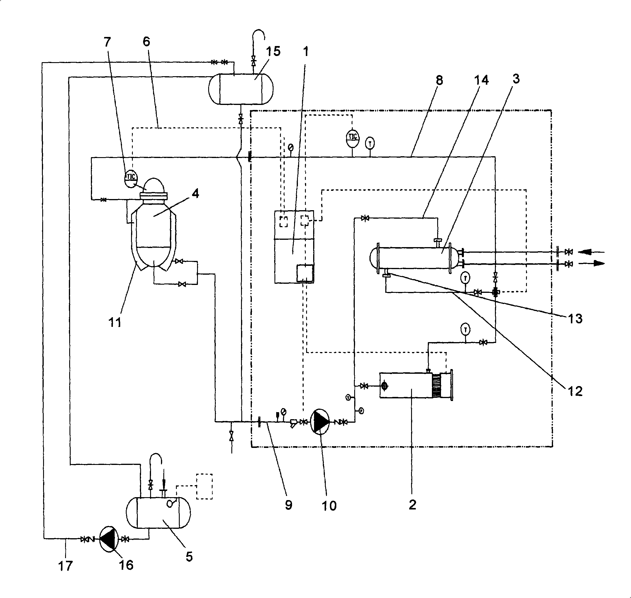 Temperature device for controlling heating or cooling of reaction kettle