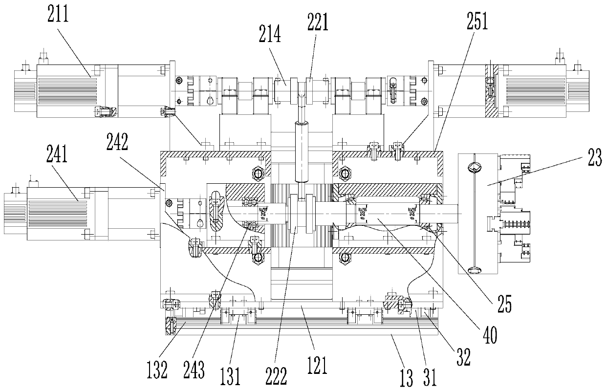 A deep-hole machine tool shaft-torsional compound vibration test device