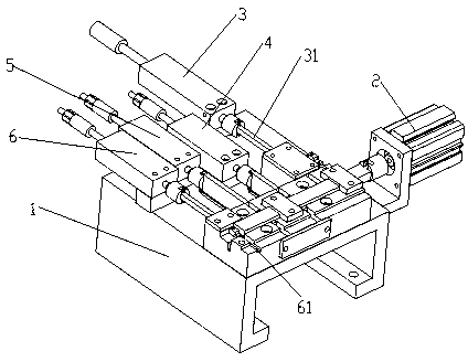 Continuous type cross-shaped feeding processing device