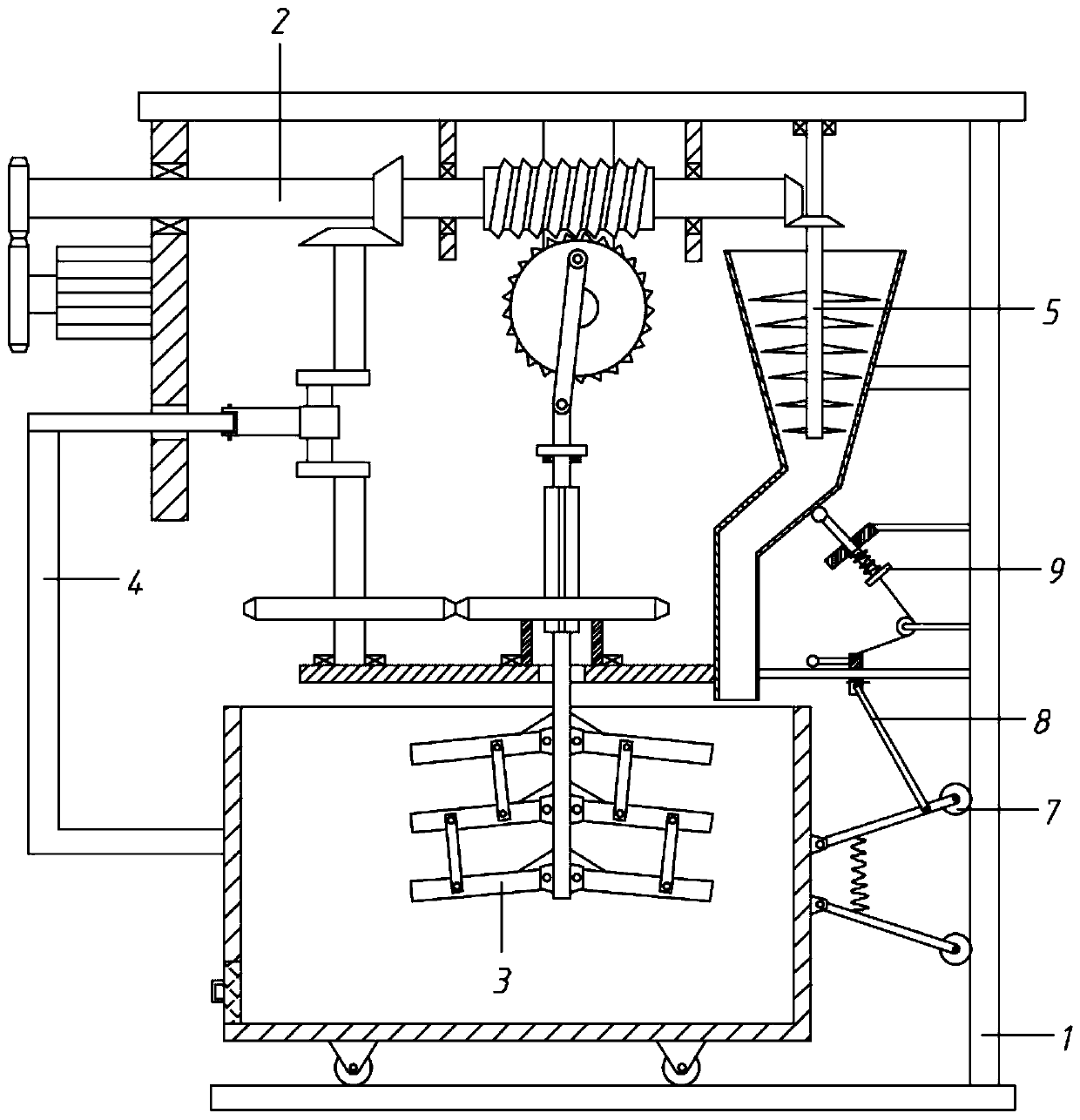 Chopping and mixing device for vegetable and fruit enzyme production