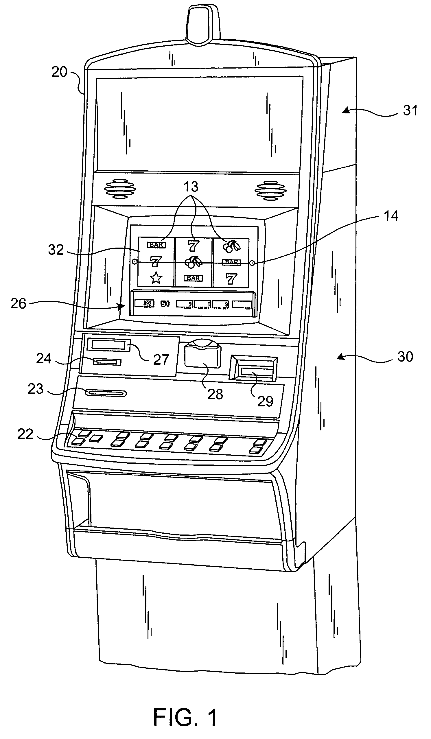Gaming machine with polyhedral reels