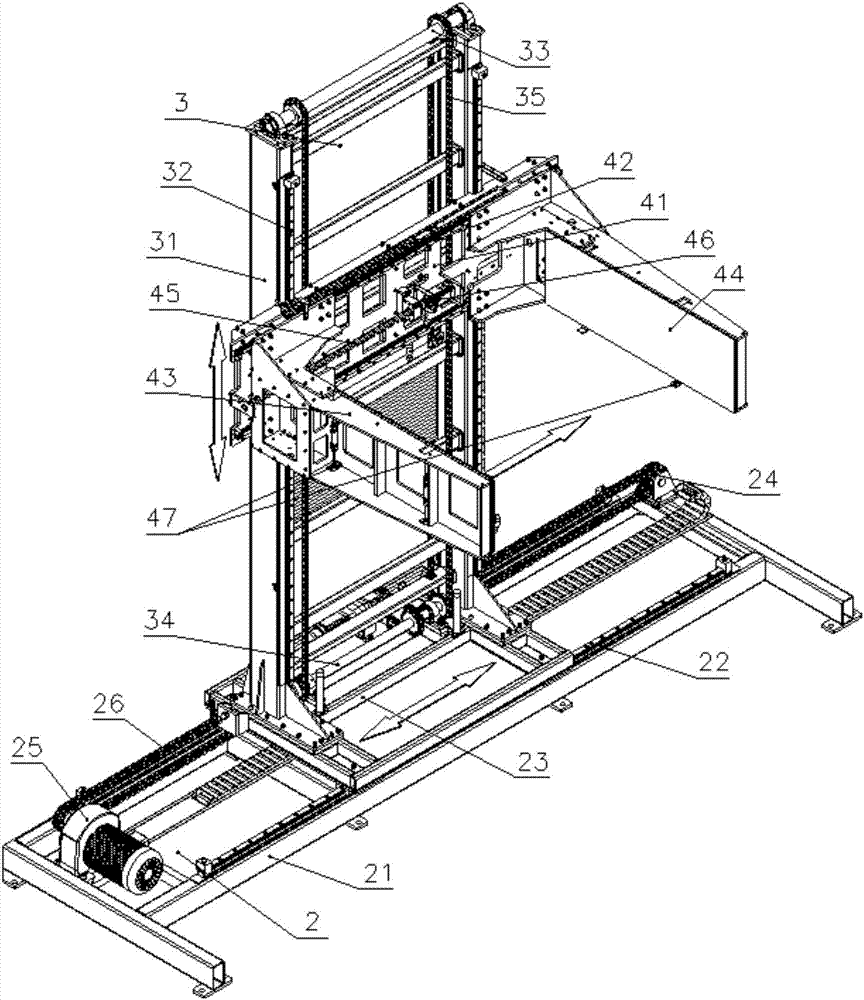 Cantilever clamping type stacking machine for flat television