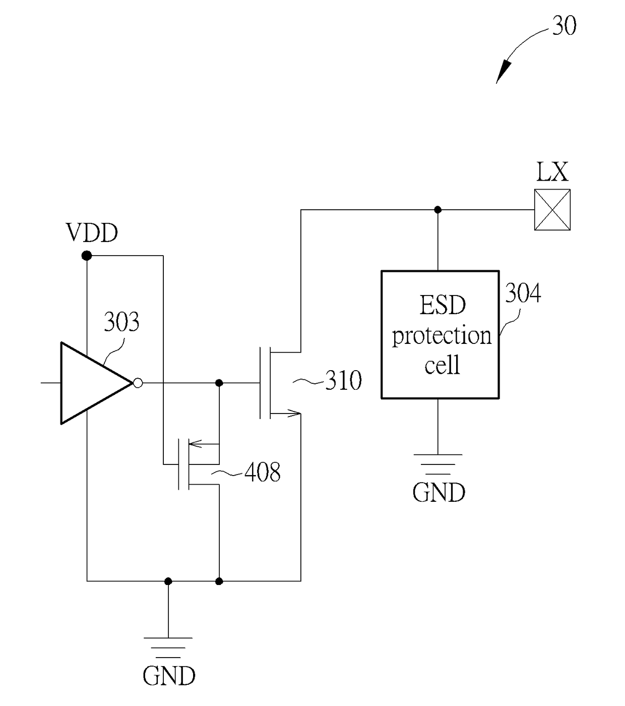 ESD protection control circuit and system