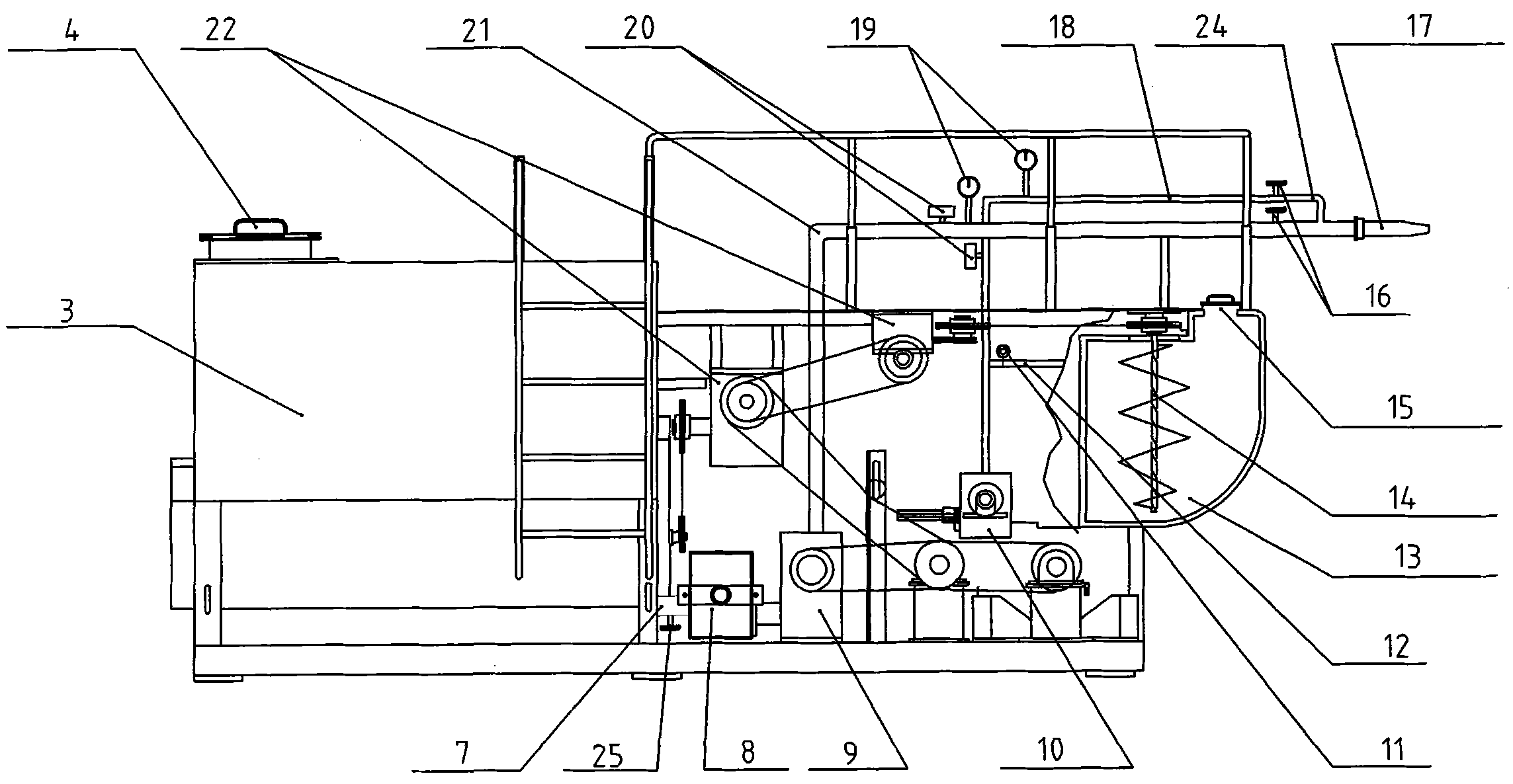 Granular soil spraying machine