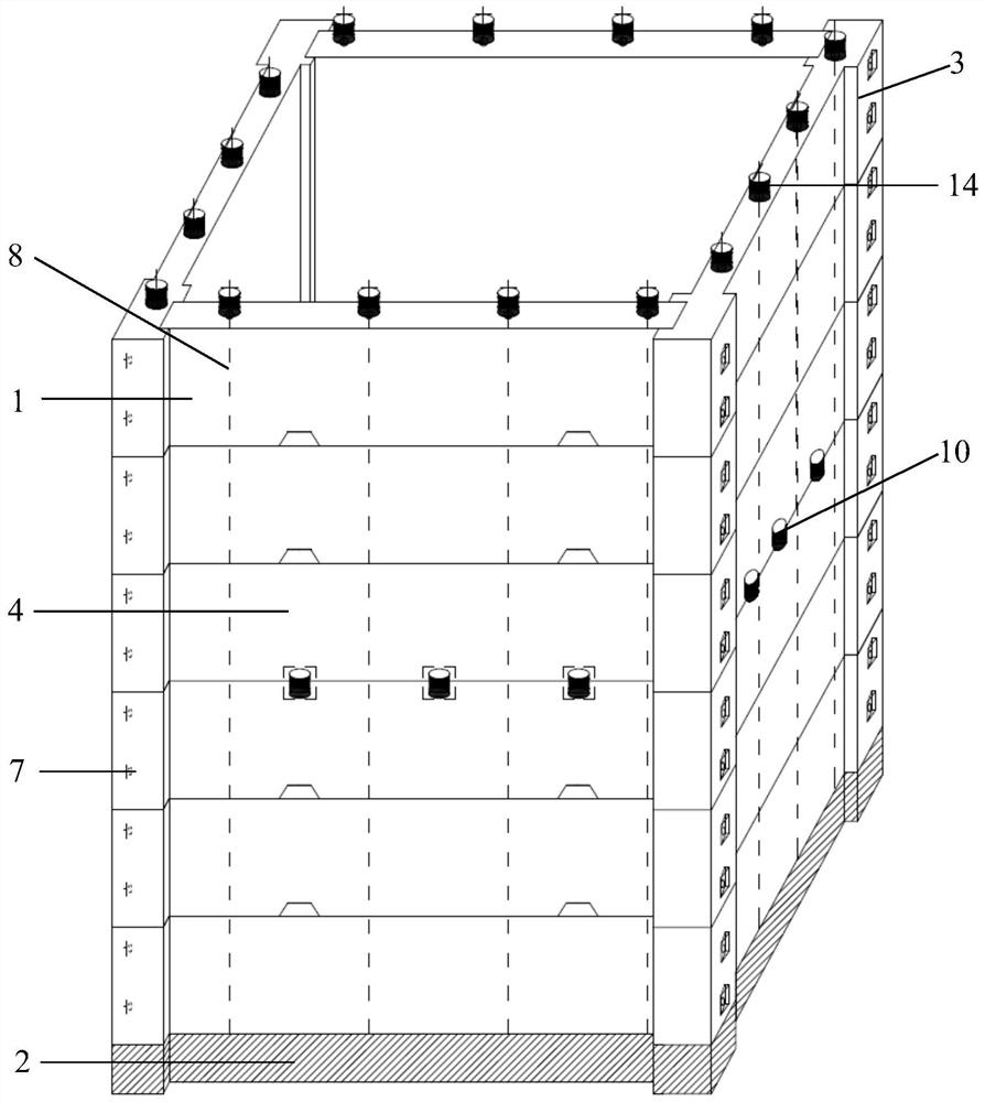 Fabricated open caisson structure and construction method thereof