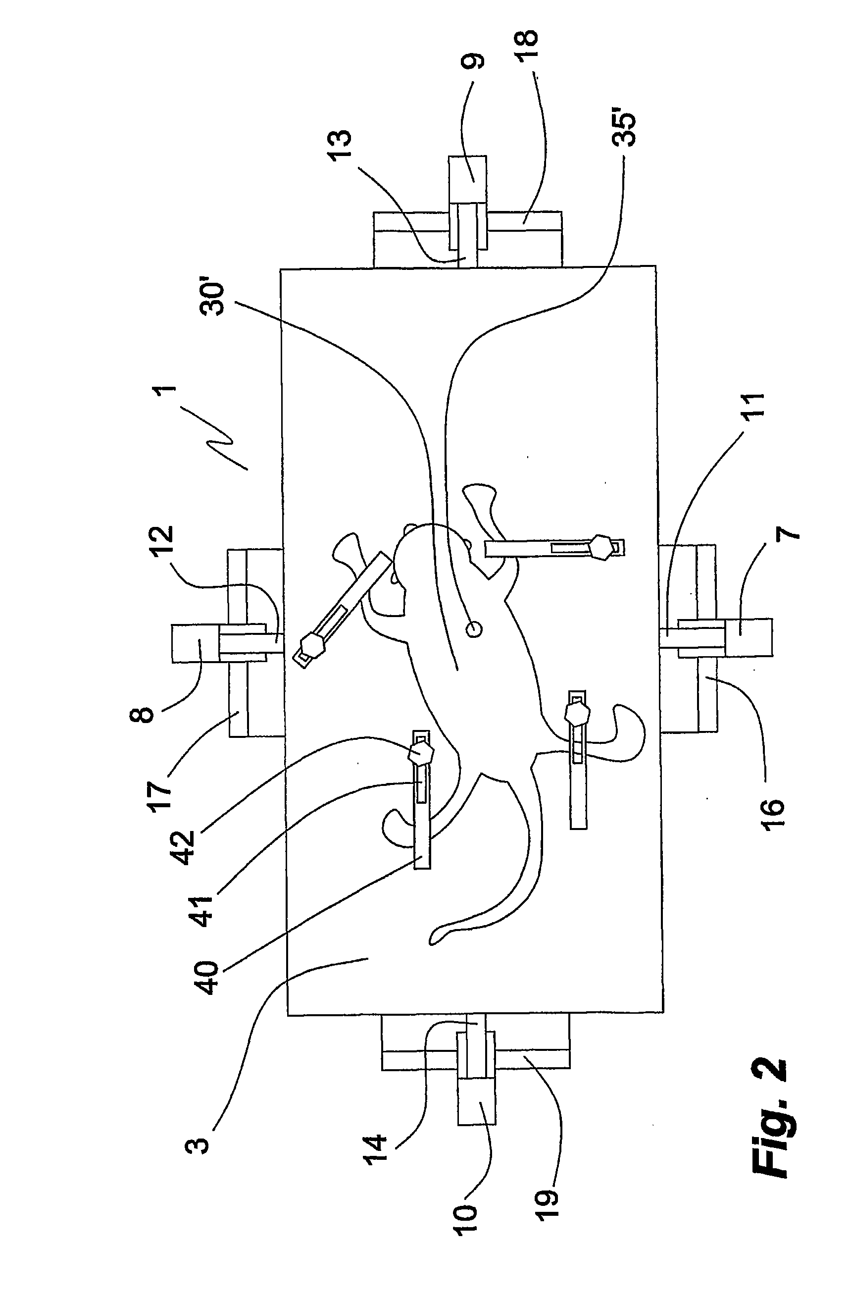 Method and system for compensating a self-caused displacement of tissue