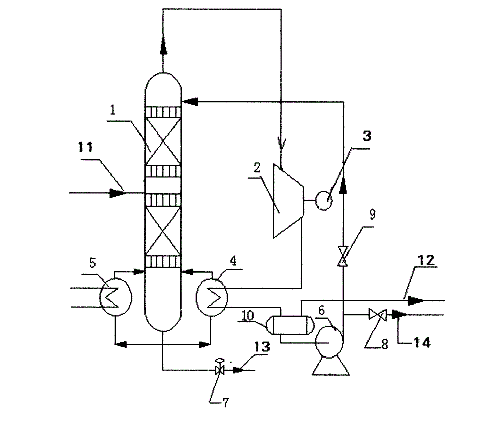 Process and device for distilling and separating isoamylol isomeride by heat pump